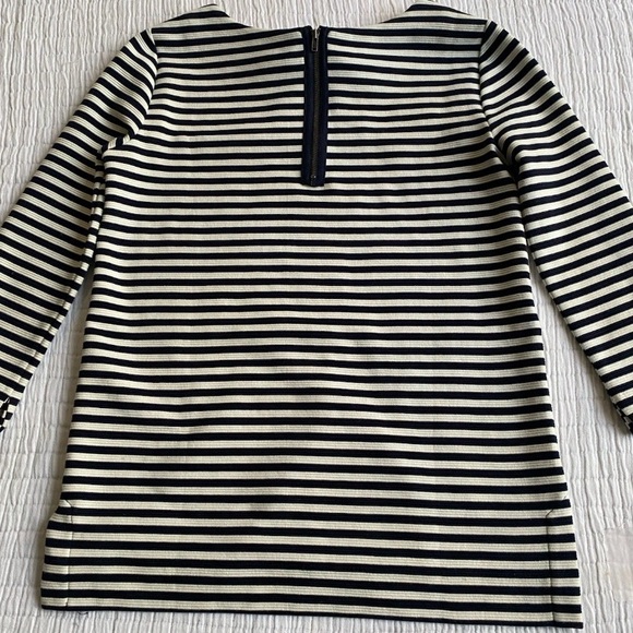 Madewell Gallerists Navy and White Ponte Striped 3/4 Sleeve Top Size XSmall - Picture 3 of 13